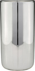 Vaza sticla argintata oval H 20 cm 