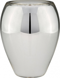 Vaza sticla argintata Oval H 30 cm 
