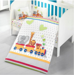 Lenjerie pat baby Madagaskar Mally Kids 100 bumbac 