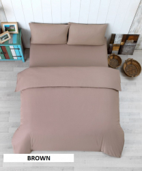 Lenjerie pat dublu YUNY Mally Home 100 Bumbac cearceaf de pilota 180x200cm / cearceaf de pat 220x240cm / set 2 fete perna 50x70cm Maro 