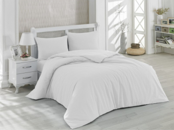 Lenjerie pat dublu YUNY Mally Home 100 Bumbac cearceaf de pilota 180x200cm / cearceaf de pat 220x240cm / set 2 fete perna 50x70cm Alb 