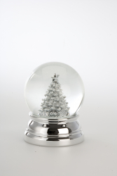 Ornament glob decor bradut cu zapada 