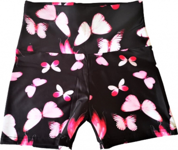 Colanti scurti Fitness Yoga Aerobic Jogging Multicolor M size Butterfly Talie inalta 