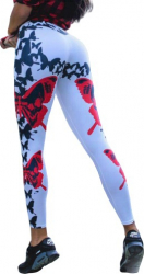 Colanti Fitness Yoga Aerobic Jogging Multicolor White Butterfly XL size Talie medie 