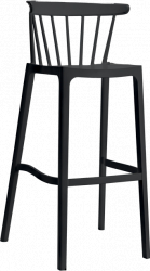 Scaun bar RAKI ASPEN fibra de sticla cu aditiv UV protectie impotriva razelor solare 51x54xh103cm negru 