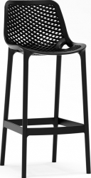 Scaun bar RAKI LONDON AIR fibra de sticla cu aditiv UV protectie impotriva razelor solare 52x44x105cm negru 