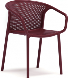 Scaun terasa cu spatar rotunjit RAKI CHICAGO cu aditiv UV protectie impotriva razelor solare 57x57x77cm albastru 