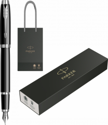 Stilou Parker IM Royal Black Lacquer CT Personalizat prin Gravura Laser in Punga Parker 