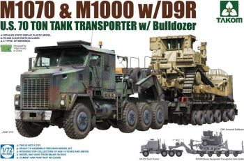 TAKOM 5002 - 1 72 U.S. M1070 and M1000 w/D9R 70 Ton Tank Transporter w/Bulldozer 