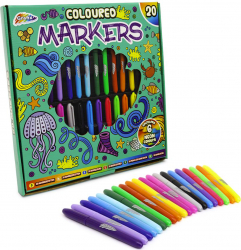Set markere colorate 20 bucati cu 6 culori neon Grafix R04-0094