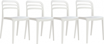 Set 4 scaune bucatarie ASPEN culoare alb polipropilen fibra sticla 