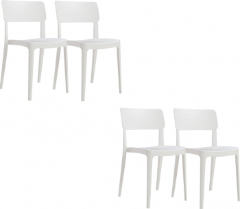 Set 4 scaune bucatarie PANO culoare alb polipropilen fibra sticla 
