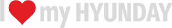 Set doua stickere auto Priti I love my Hyunday alb-rosu 15 cm