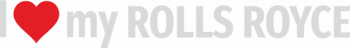 Set doua stickere auto Priti I love my Rolls Royce alb-rosu 15 cm 