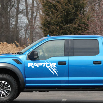 Set stickere auto cu raptor offroad 4x4 25cm alb 