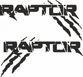 Set stickere auto cu raptor offroad 4x4 25cm negru 