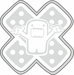 Sticker auto cu domo amuzant 20cm alb 