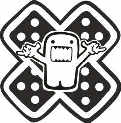 Sticker auto cu domo amuzant 20cm negru 