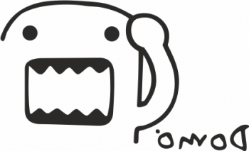 Sticker auto cu domo amuzant JDM 20cm negru 