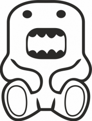 Sticker auto cu domo amuzant JDM 20cm negru 