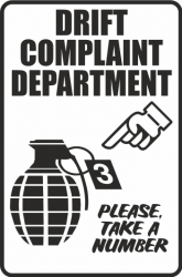 Sticker auto cu drift complaint department tuning JDM 20cm negru 