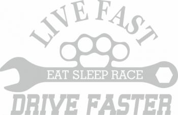 Sticker auto cu drive faster tuning JDM 20cm alb 