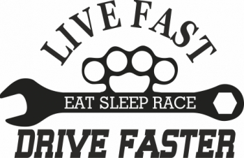 Sticker auto cu drive faster tuning JDM 20cm negru 