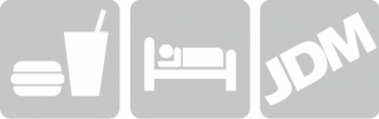 Sticker auto cu eat sleep JDM tuning 20cm alb 