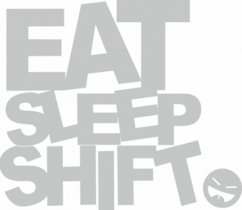 Sticker auto cu eat sleep shift tuning JDM 20cm alb 