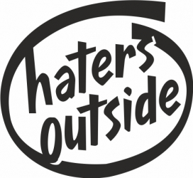 Sticker auto cu haters outside tuning JDM 20cm negru 