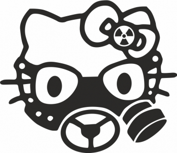 Sticker auto cu hello kitty tuning JDM 20cm negru 