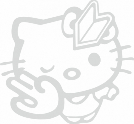 Sticker auto cu Hello Kity tuning JDM 20cm alb 
