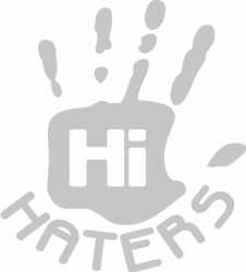 Sticker auto cu hi haters tuning JDM 20cm alb 