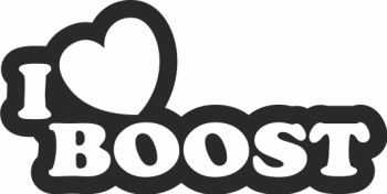 Sticker auto cu I love boost JDM 20cm negru 