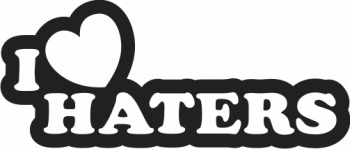 Sticker auto cu I love haters tuning JDM 20cm negru 