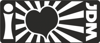 Sticker auto cu I love war JDM 20cm negru 