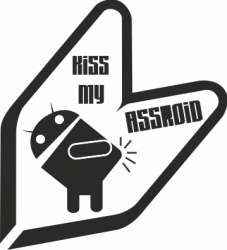 Sticker auto cu kiss my assroid tuning JDM 20cm negru 