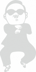 Sticker auto cu oppa gangnam style tuning JDM 20cm alb 