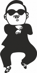 Sticker auto cu oppa gangnam style tuning JDM 20cm negru 