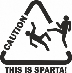 Sticker auto cu this is sparta tuning JDM 20cm negru 