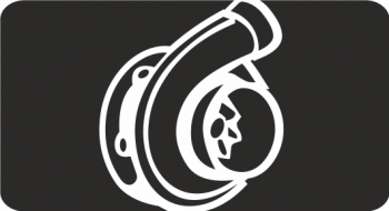 Sticker auto cu turbo tuning JDM 20cm negru 