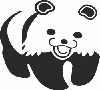 Sticker auto cu urs panda tuning JDM 20cm negru 