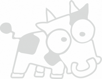 Sticker auto cu vaca amuzant JDM 20cm alb 