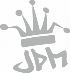 Sticker auto pentru masina JDM king coroana tuning 20cm alb 