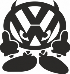 Sticker auto pentru Volkswagen JDM 20cm negru 