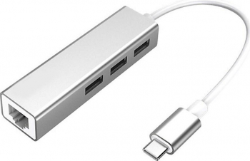 Adaptor Metalic Type C Laptop MTP 4 in 1 la RJ45 3 USB 3.0