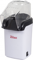 Aparat de facut popcorn 1200W tehnologie cu aer cald timp de preparare max. 3 min recipient dozator boabe Alb