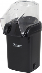 Aparat de facut popcorn 1200W tehnologie cu aer cald timp de preparare max. 3 min recipient dozator boabe Negru