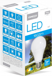 Bec Led Omega bulb eco 2800K E27 18W 1600lm lumina calda OMELE27E-18W-DC 