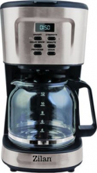 Cafetiera digitala ZILAN 900 W Capacitate max 12 Cesti Timer Programabil Rezervor Transparent Gradat 1 5 L Sistem Anti-picurare Negru